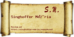 Singhoffer Mária névjegykártya