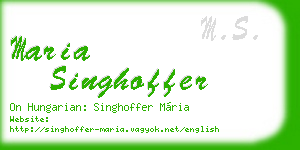 maria singhoffer business card